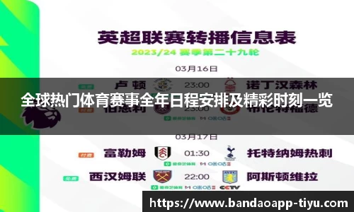 全球热门体育赛事全年日程安排及精彩时刻一览